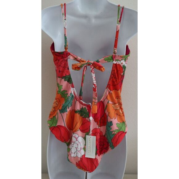Trina Turk Women's Sz 12 Multi Sunny Bloom Underwire One Piece Swimsuit - Picture 2 of 12